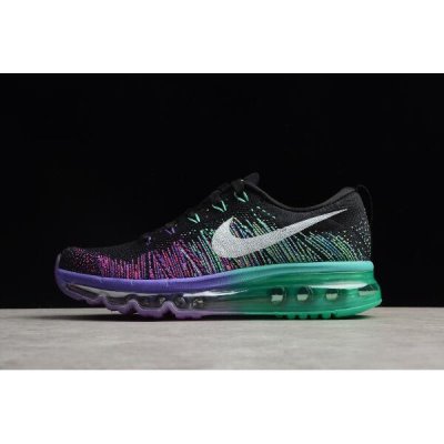 Nike Bayan Air Max Flyknit Siyah / Mor / Yeşil Koşu Ayakkabısı Türkiye - 5WDSVMR0